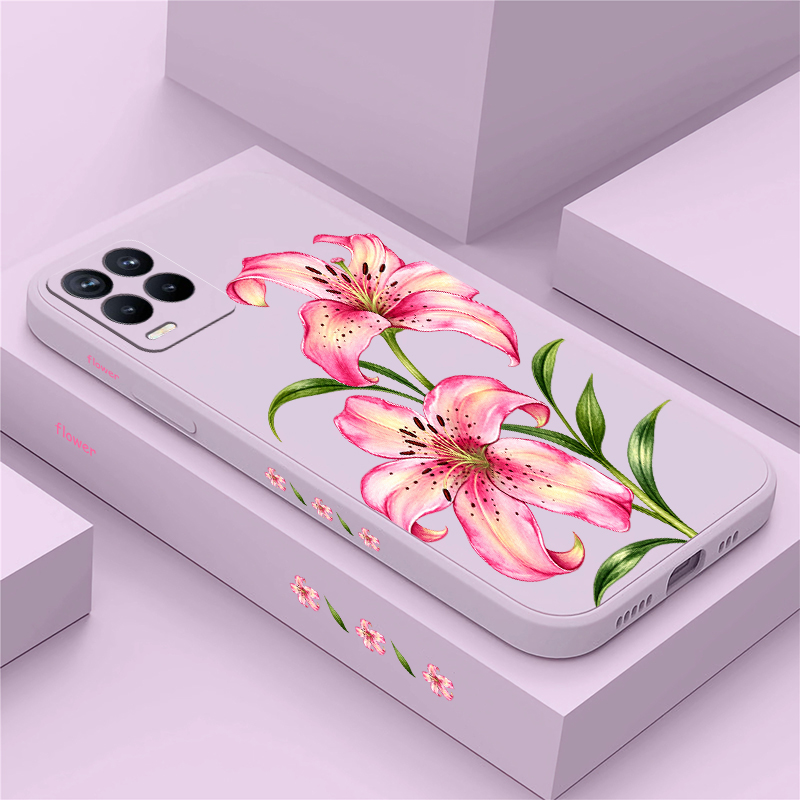 Realme Note 50 - Custodia con fiori rosa per OPPO