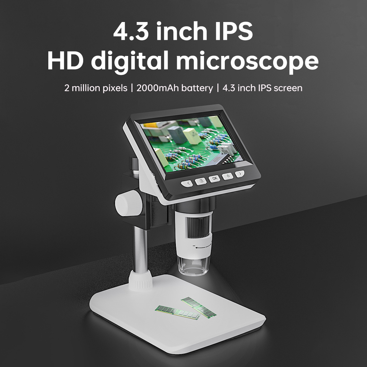 Usb Microscope Digital - Microscopio digitale elettronico portatile da 4.3