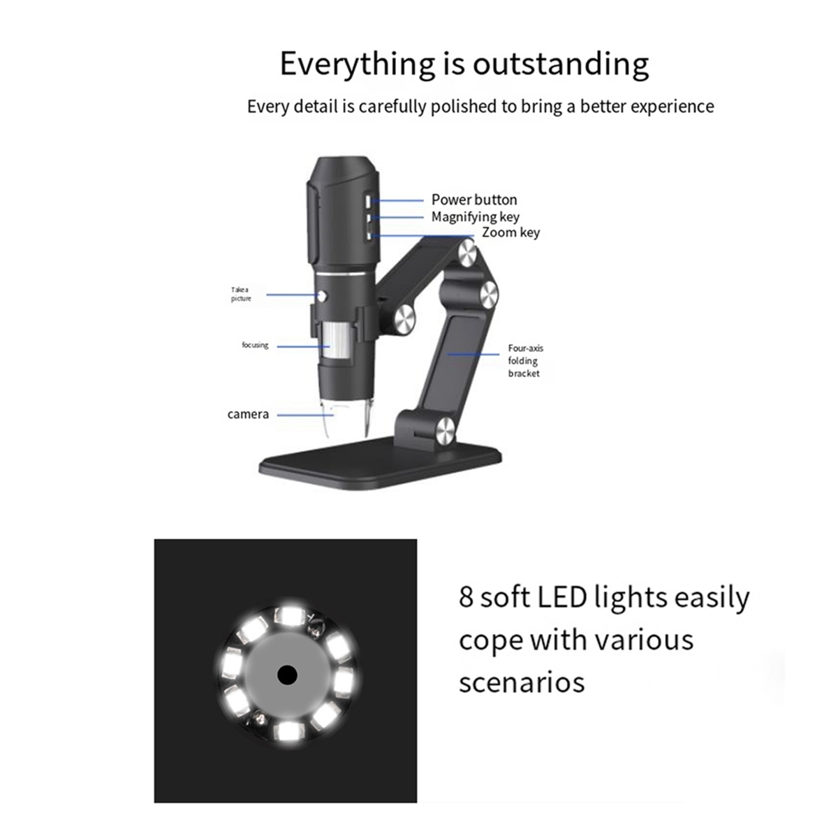 Usb Microscope Digital - Microscopio wireless A06K, microscopio portatile digitale