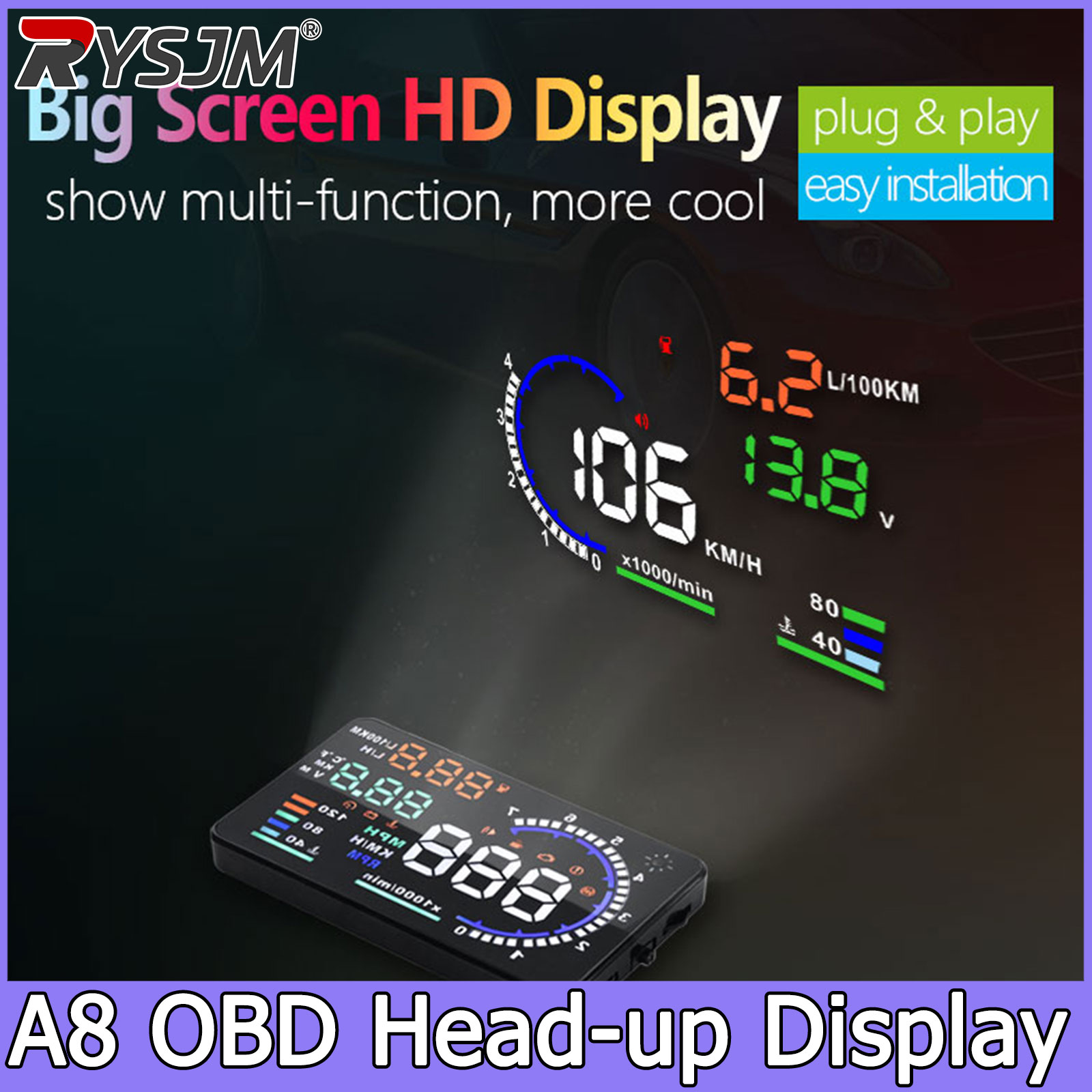 Electronics Gadgets For Car - Display Head-up HUD A8 OBD per